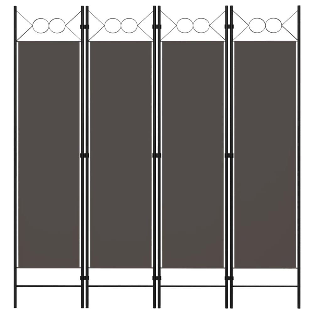 vidaXL Rumsavdelare 4 paneler antracit 160x180 cm