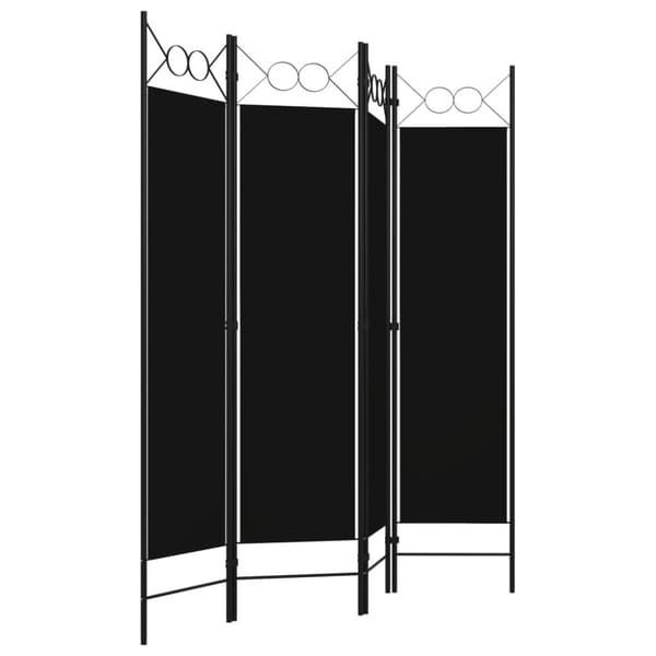vidaXL Romdeler 4 paneler svart 160x180 cm