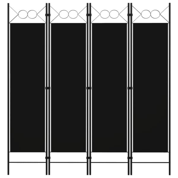 vidaXL Romdeler 4 paneler svart 160x180 cm