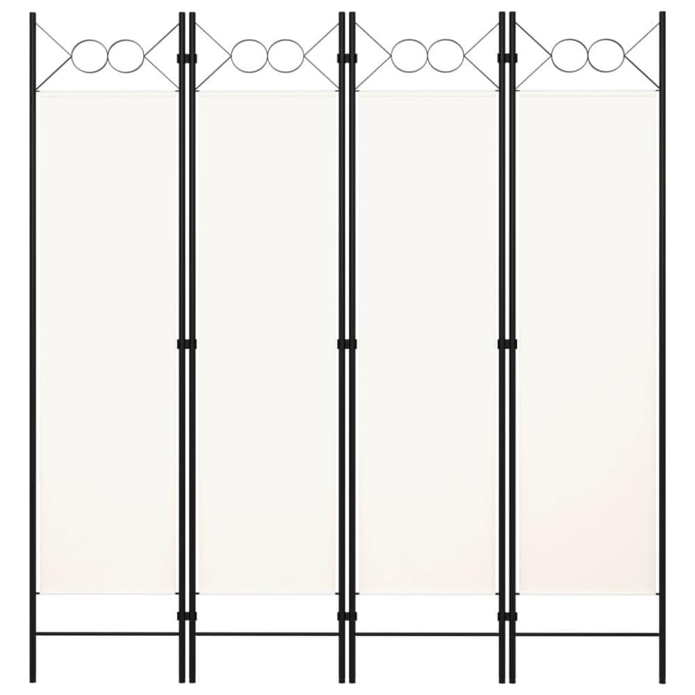 vidaXL Rumsavdelare 4 paneler gräddvit 160x180 cm
