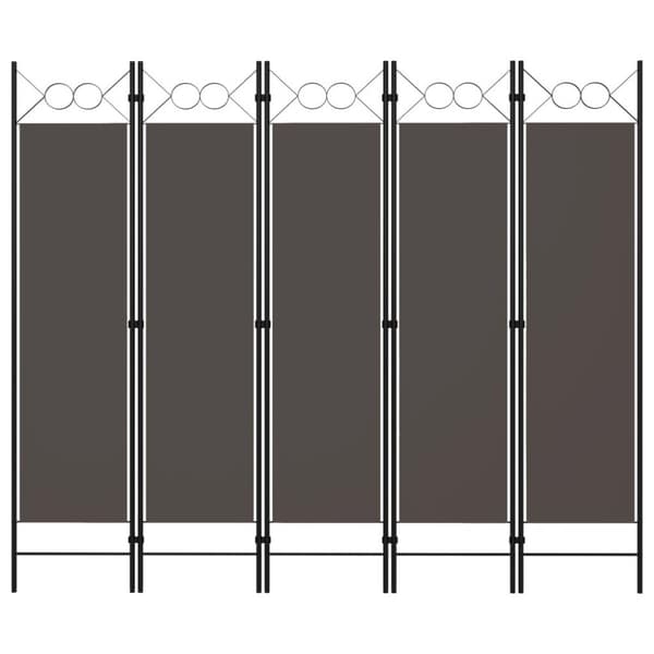 vidaXL Romdeler 5 paneler antrasitt 200x180 cm