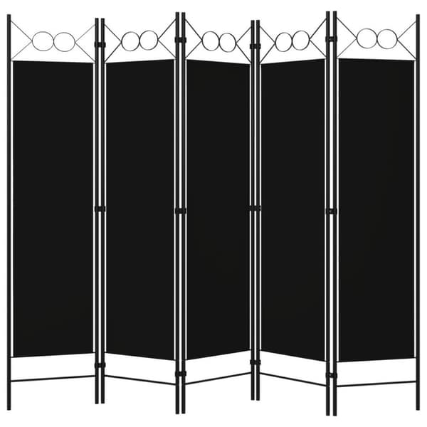 vidaXL Romdeler 5 paneler svart 200x180 cm