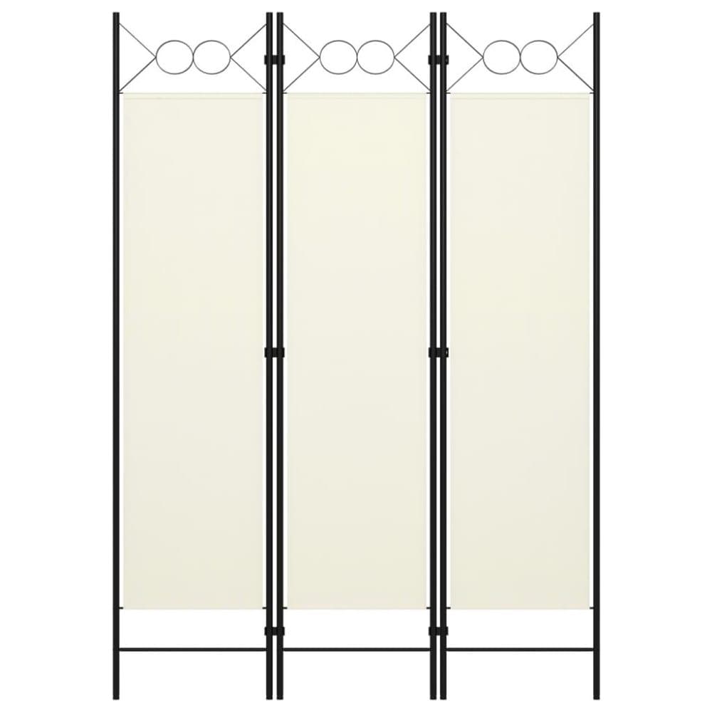 vidaXL Rumsavdelare 3 paneler gräddvit 120x180 cm