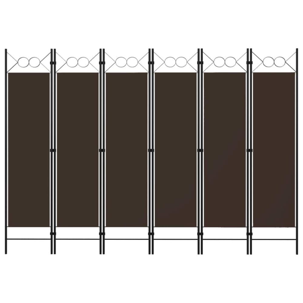 vidaXL Rumsavdelare 6 paneler brun 240x180 cm