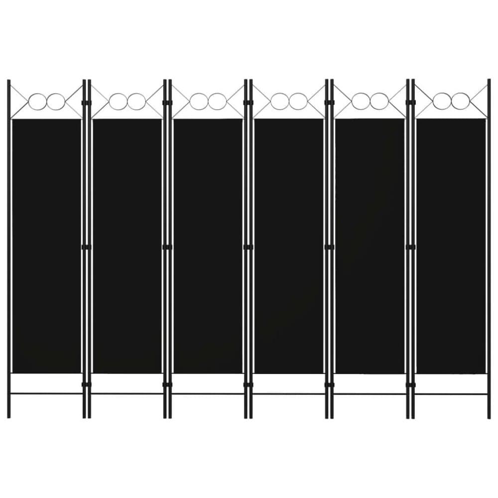 vidaXL Rumsavdelare 6 paneler svart 240x180 cm