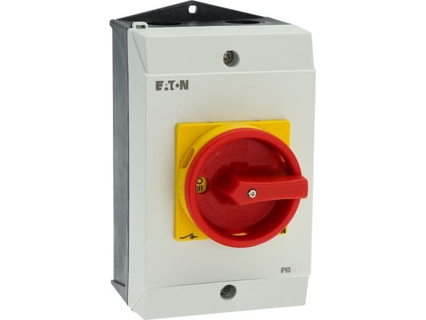 Eaton P1-25/I2/SVB/HI11, Vipukytkin, 3P, Punainen, Valkoinen, Keltainen, IP65, 100 mm, 115 mm