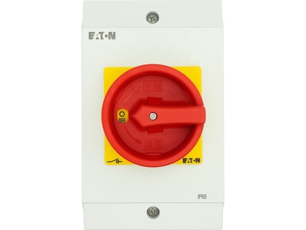 Eaton P1-25/I2/SVB/HI11, Vipukytkin, 3P, Punainen, Valkoinen, Keltainen, IP65, 100 mm, 115 mm