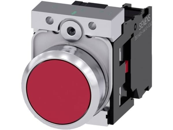 Siemens 3SU1150-0AB20-1CA0, Metall, Plastikk, Svart, Rød, Sølv, 500 V, 30 mm, 60,7 mm, 40 mm