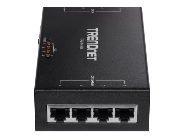 TRENDnet TPE-147GI - Strøminjektor - AC 100-240 V - 65 watt - utgangskontakter: 4 - TAA-samsvar