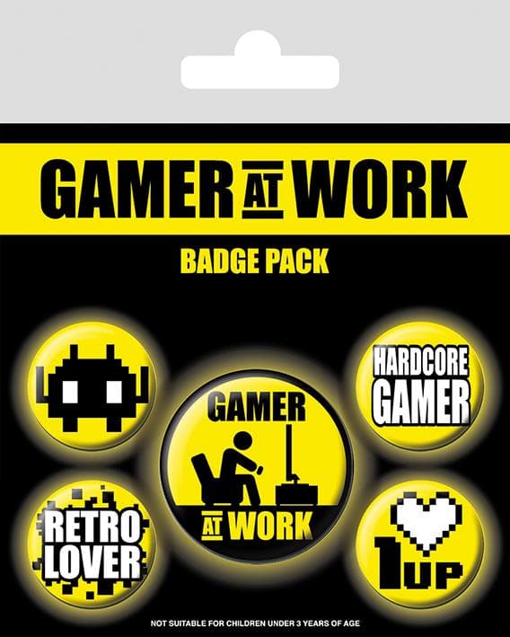 Badge Pack - Gamer At Work (Collectables)