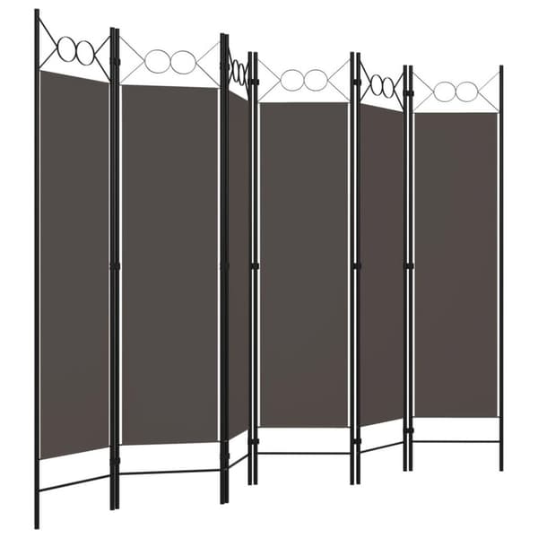 vidaXL Romdeler med 6 paneler antrasitt 240x180 cm