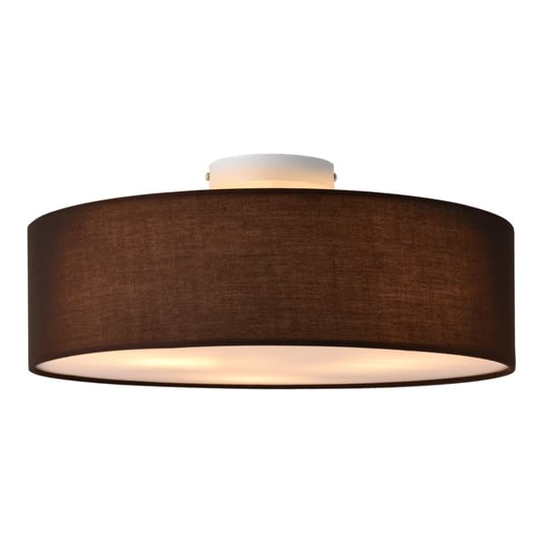 [lux.pro]® Plafond Omaha-Ø45cm-plast, textil-3xE27,max.60W-230V, 50Hz-brun-vit
