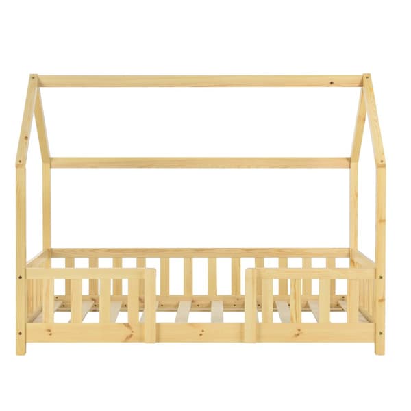 Juniorsäng Sisimiut hussäng 140x70cm furu med sängskydd [en.casa]