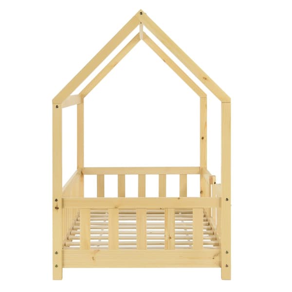 Juniorsäng Sisimiut hussäng 140x70cm furu med sängskydd [en.casa]