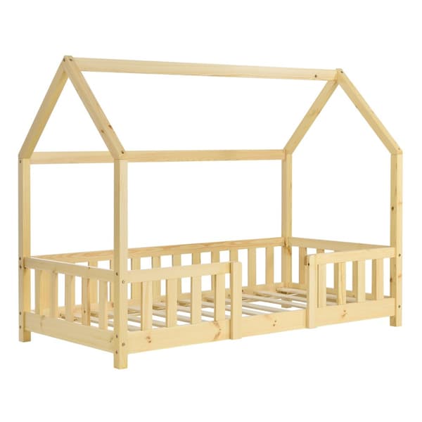 Juniorsäng Sisimiut hussäng 140x70cm furu med sängskydd [en.casa]