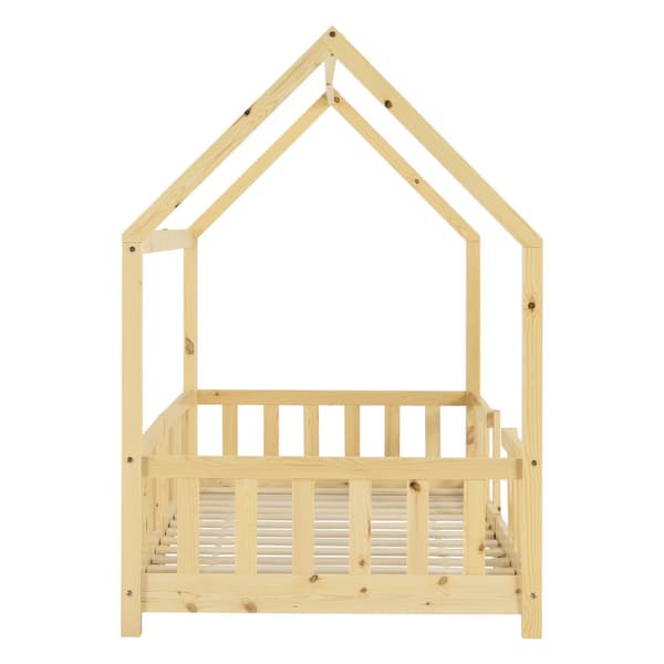 Juniorsäng Sisimiut hussäng 200x90cm furu med sängskydd [en.casa]