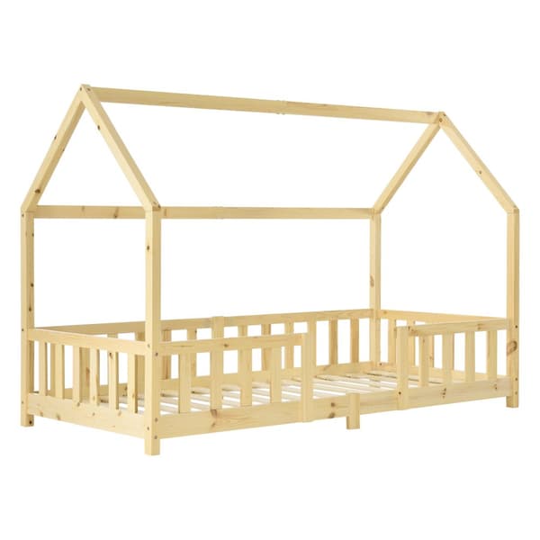 Juniorsäng Sisimiut hussäng 200x90cm furu med sängskydd [en.casa]