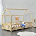 Miniatyrbild 1 av 7: Juniorsäng Sisimiut hussäng 200x90cm furu med sängskydd [en.casa]