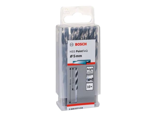 Bosch PointTeQ - Bor - for metall - bor - 10 deler - 5 mm - lengde: 86 mm