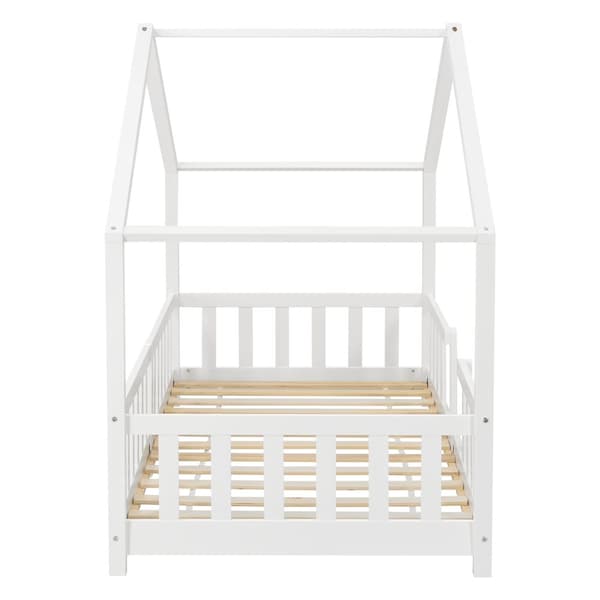 Hussäng Treviolo med sängskydd 200x90 cm furu vit [en.casa]