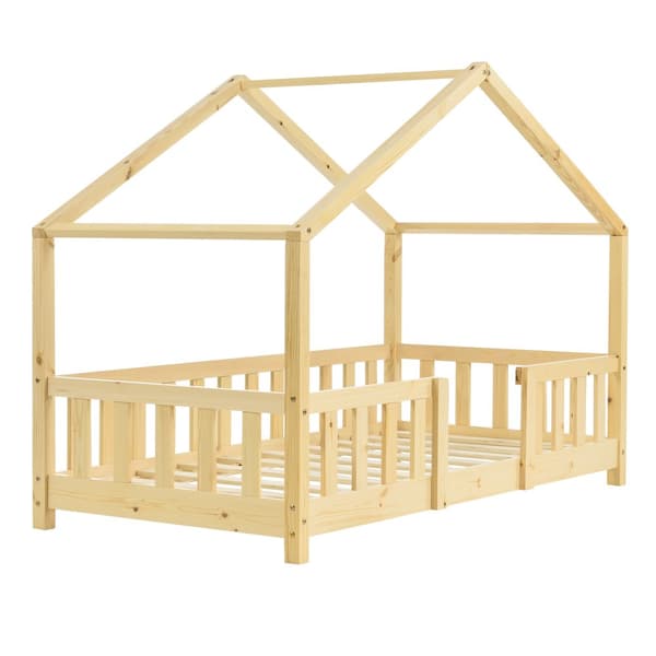 Hussäng Treviolo med sängskydd 140x70cm furu max. belastning 50 kg [en.casa]