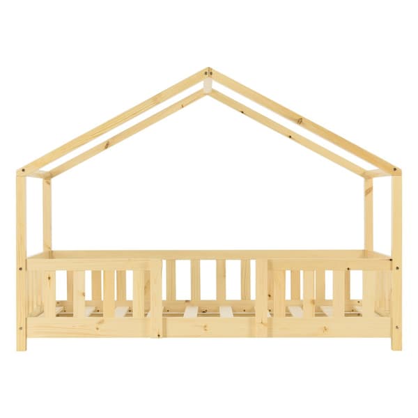 Hussäng Treviolo med sängskydd 140x70cm furu max. belastning 50 kg [en.casa]