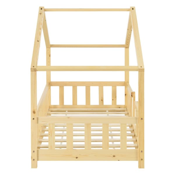 Hussäng Treviolo med sängskydd 140x70cm furu max. belastning 50 kg [en.casa]