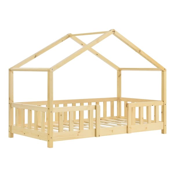 Hussäng Treviolo med sängskydd 140x70cm furu max. belastning 50 kg [en.casa]