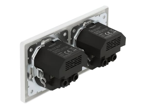 DeLOCK 11475, CEE 7/3 + USB, Valkoinen, Muovi, 250 V, 16 A, 50 Hz
