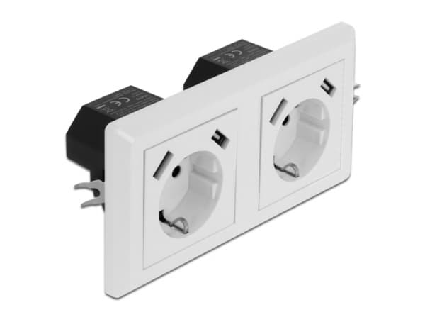 DeLOCK 11475, CEE 7/3 + USB, Valkoinen, Muovi, 250 V, 16 A, 50 Hz