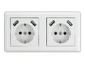Pikkukuva 2 / 5: DeLOCK 11475, CEE 7/3 + USB, Valkoinen, Muovi, 250 V, 16 A, 50 Hz
