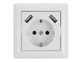 Pikkukuva 3 / 5: DeLOCK 11473, 2 x USB + CEE 7/3, Valkoinen, Muovi, 250 V, 0,2 A, 50 Hz