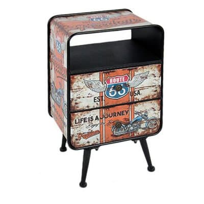 Sidobord Route 66 116909 Retro Vit (65 X 40 x 30 cm)