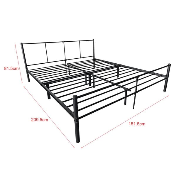 Säng Laos i metall inkl. madrass 200x180cm svart [en.casa]