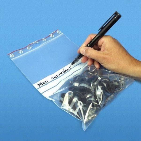 100-Pack - 6x8cm Ziplock / Blixtlåspåsar / Zip Lock Påsar med skrivfält