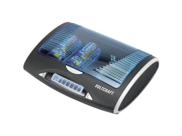 VOLTCRAFT P600, nikkeli-metallihydridi (NiMH), 9V, AA, AAA, C, D musta, Hopea