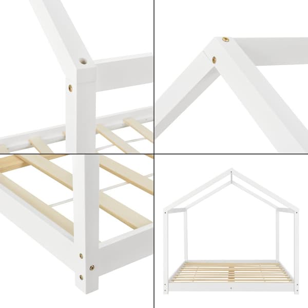 Juniorsäng Cerro 200x140 cm furu vit matt, lackad [en.casa]