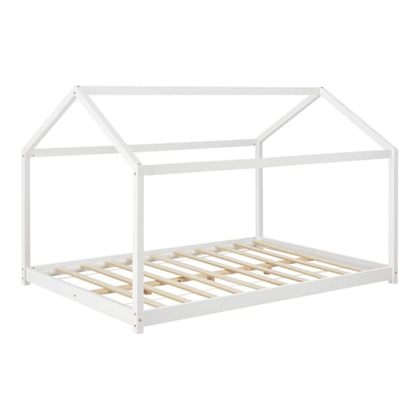 Juniorsäng Cerro 200x140 cm furu vit matt, lackad [en.casa]