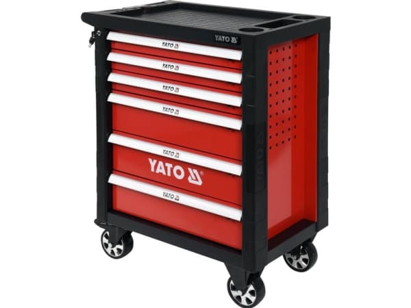 Yato YT-55300, Terästä, Musta, Punainen, 6 laatikko(a), Kuulalaakeriset teleskooppikiskolaatikot, 25 kg, 35 kg