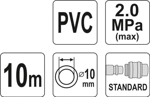 Yato YT-24224, 20 Bar, Blå, 10 m