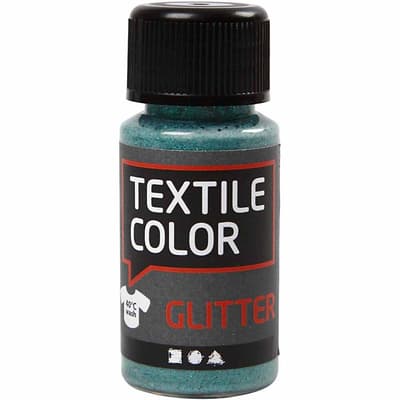Textil Färg Glitter - Grön - 50 ml