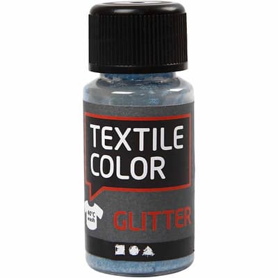 Textil Färg Glitter - Blå - 50 ml