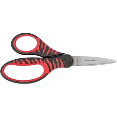 Fiskars Barnsax - Svart och Röd-randig - L: 15 cm