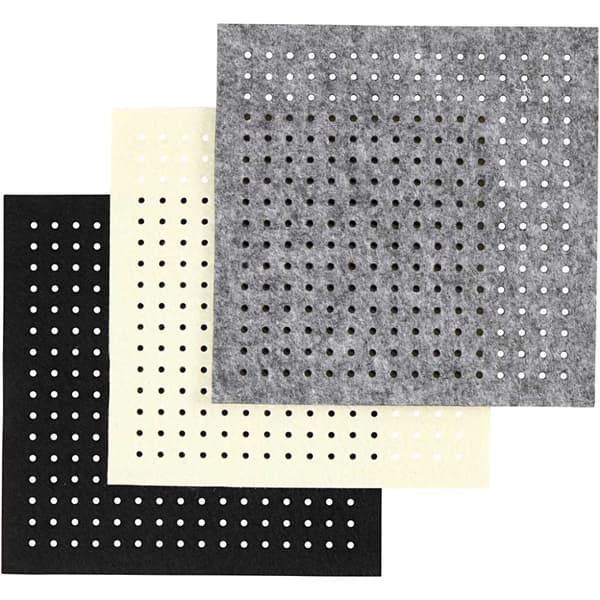 Filt med hål - 20x20 cm - 12 mixade ark