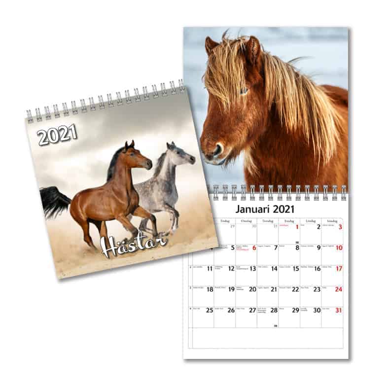 Väggkalender Hästar Mini 2021