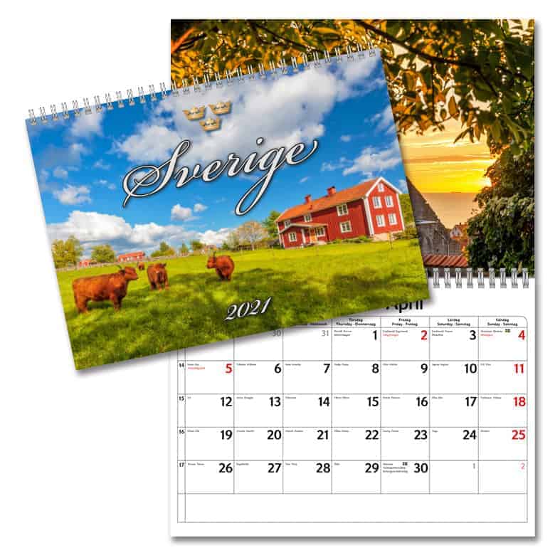 Väggkalender Sverige 2021