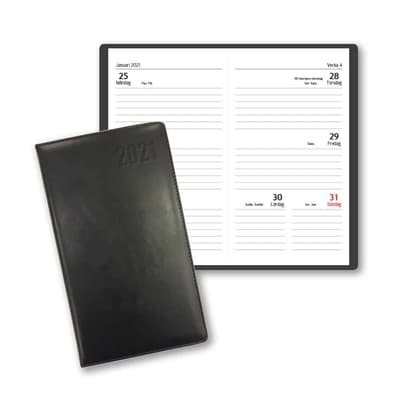 Fickalmanacka SLIM 2021 Svart