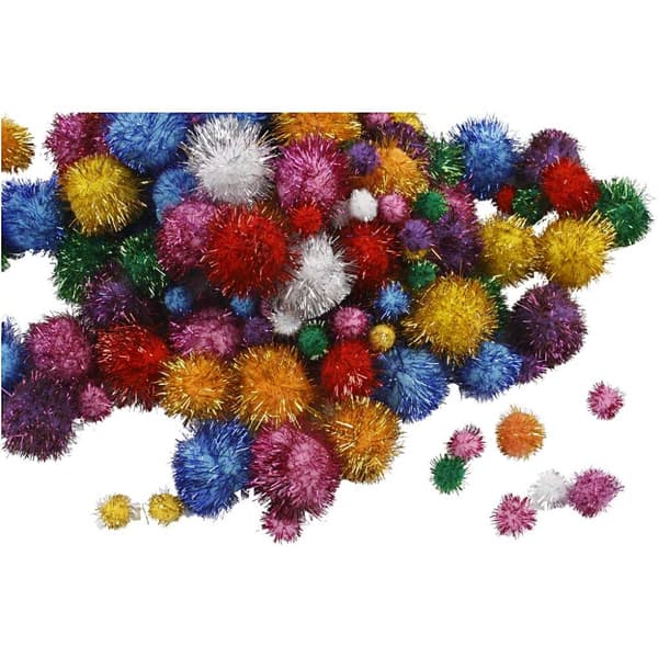 Glitter Pompong - Dia. 15-40 mm - 400 g - 400 St