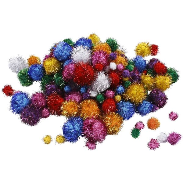 Glitter Pompong - Dia. 15-40 mm - 400 g - 400 St