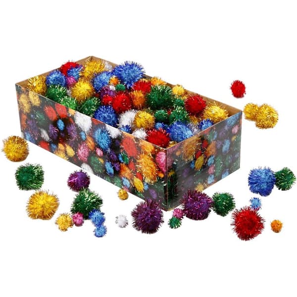 Glitter Pompong - Dia. 15-40 mm - 400 g - 400 St